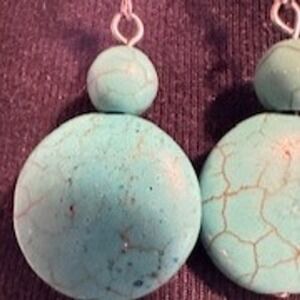 Beautiful Turquois earrlimg with gold graining